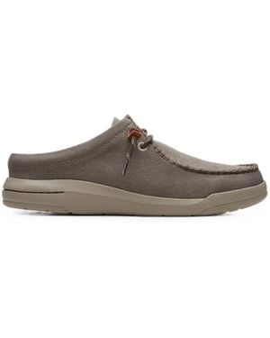 Clarks Driftlite Surf Lace-Up Mules - Grey