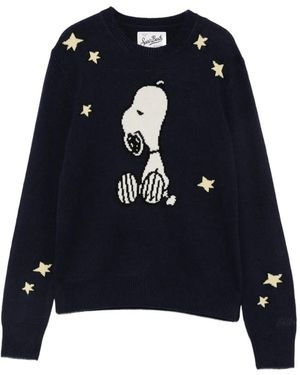 MC2 Saint Barth Pull Snoopy À Étoile En Maille Intarsia - Blue