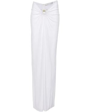 Christopher Esber Gonna Bezel Quartz Lunga Con Ruches - Bianco