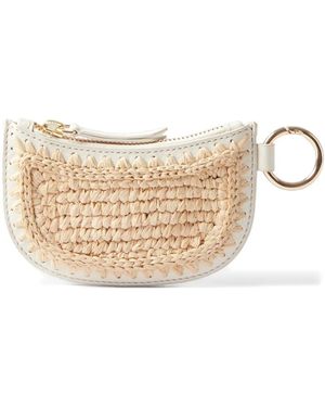 Claudie Pierlot Woven-Panel Wallet - Natural