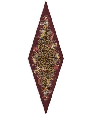 Etro Leopard-Motif Diamond-Shaped Scarf - Brown