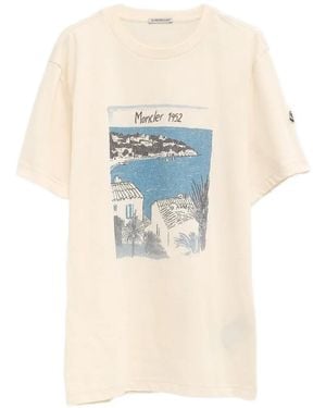 Moncler Printed Embroidered T-Shirt - White