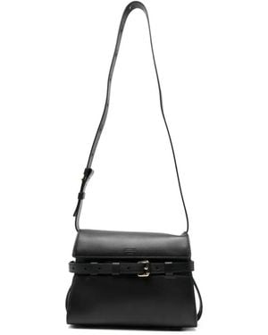 Moschino Buckle-Strap Crossbody Bag - White