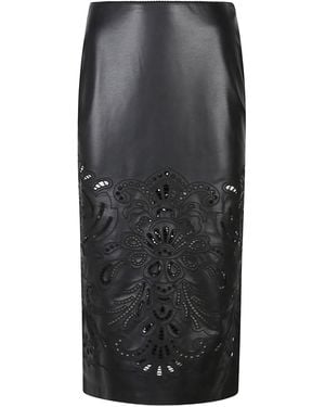 ERMANNO FIRENZE Laser-Cut Skirt - Gray