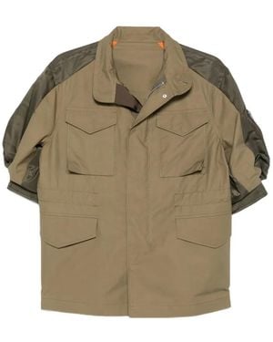 Sacai Panelled Drawstring-Waist Jacket - Grey