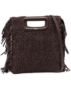 Maje M Fringe Top-Handle Tote Bag - Brown