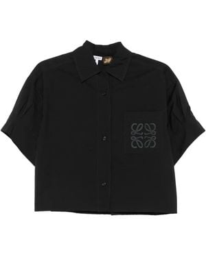 Loewe X Paula's Ibiza Blouse Met Geborduurd Anagram - Zwart
