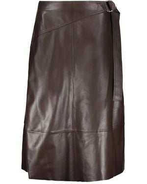 Yves Salomon Floral-Lace Skirt - Brown