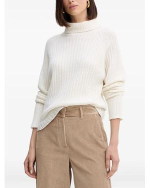 SIMONA CORSELLINI Turtleneck Ribbed Jumper - White