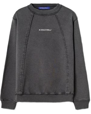 A_COLD_WALL* Logo-Print Raw-Edge Sweater - Gray