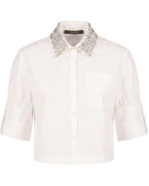 Toccin Zadie Crystal-Embellished Crop Shirt - White