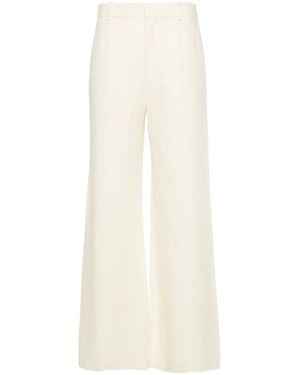 Chloé Linen Flared Trousers - White