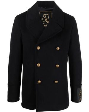 Sealup Double-Breasted Tailored Coat - Black
