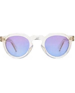 Lesca X Mia Burton Crown Panto Sonnenbrille Mit Geometrischen Gestell - Weiß