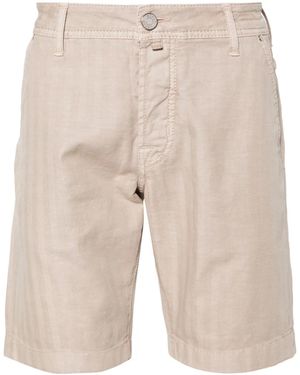 Jacob Cohen Lou Herringbone Shorts - Natural