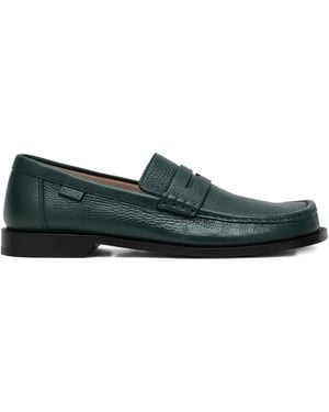 Loewe Campo Leather Penny Loafers - Green