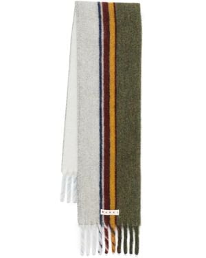 Marni Schal Mit Logo-Patch - Weiß