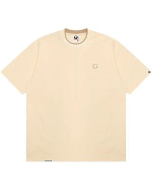 Aape By A Bathing Ape Rubberised Logo-Detail T-Shirt - Natural