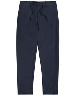 Canali Drawstring-Waistband Cropped Pants - Blue