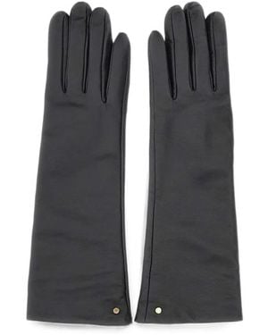Gianni Chiarini Logo-Rivet Leather Gloves - Black