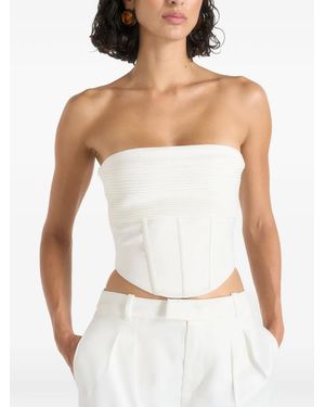 Manière De Voir Haut-Corset Bandeau Cora En Satin Cassé - White