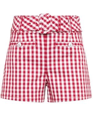 Cinq À Sept Pantalones Cortos Allie A Cuadros Gingham - Rojo
