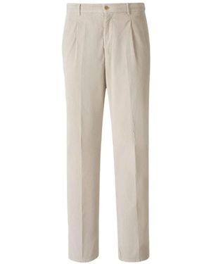 Marco Pescarolo Corduroy Regular-Fit Tailored Trousers - Natural