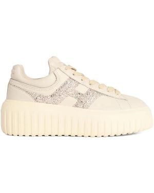 Hogan H Stripes Glitter Trainers - Natural