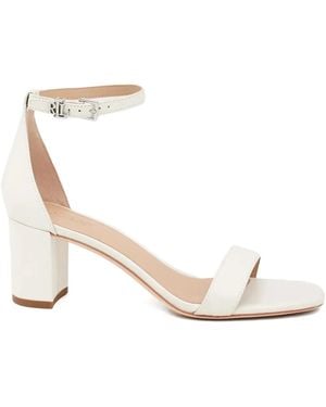 Ralph Lauren Block-Heel Leather Sandals - Natural