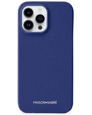 Maison De Sabre Leather Iphone 14 Pro Case - Blue