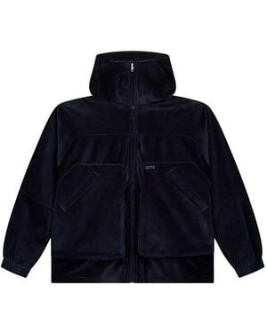 Arte' Corduroy Hooded Jacket - Blue