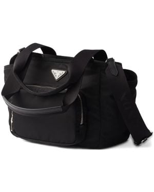 Prada Re-Nylon Logo-Detail Tote Bag - Black