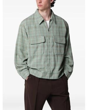 Needles Check-Pattern Zip-Up Jacket - Grey