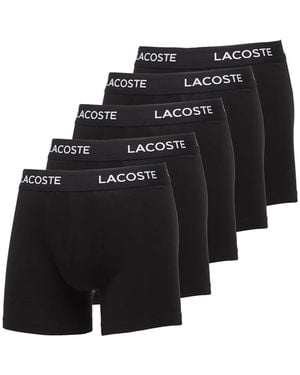 Lacoste Lots De Cinq Boxers À Taille Logo - Noir