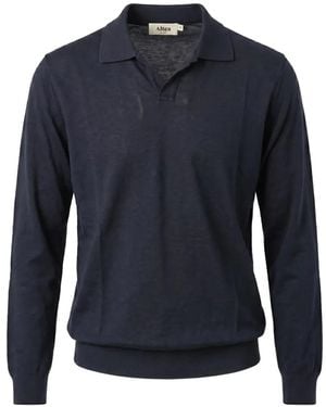 Altea Polo-Collar Long-Sleeve Jumper - Blue