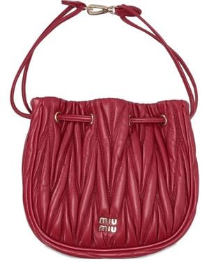 Miu Miu Quilted Leather Mini Bag - Red