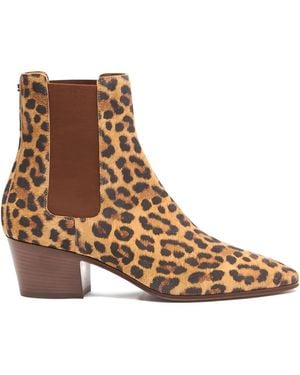 Casadei レオパード アンクルブーツ 50mm - ブラウン