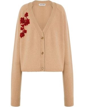 Alberta Ferretti Cardigan Con Perline - Neutro