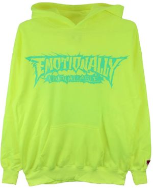 Emotionally Unavailable Hoodie mit spitzen Herzen - Grün