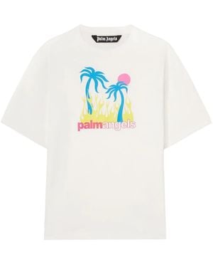 Palm Angels Burning Oasis Tシャツ - ホワイト