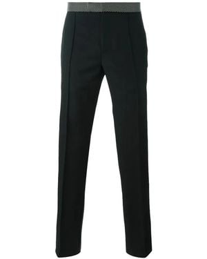 McQueen Studded-Waistband Tailored Trousers - Black