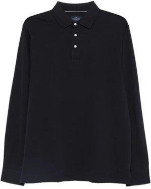 Hackett Long-Sleeve Embroidered Polo Shirt - Black