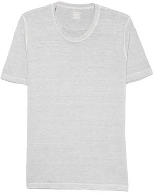 120% Lino Round-Neck Short-Sleeve T-Shirt - White