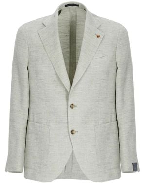 Latorre Herringbone-Pattern Notch-Lapel Jacket - Grey