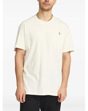 Revolution Skate-Embroidered Chest-Pocket T-Shirt - White