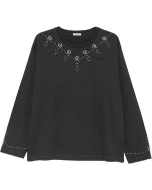 Bode Stud-Embellished Long-Sleeve T-Shirt - Black