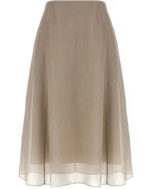 Brunello Cucinelli Circle セミシアースカート - ナチュラル