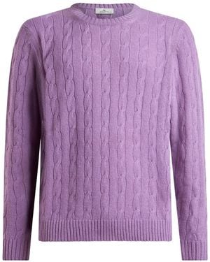 Etro ケーブルニット カシミアセーター - パープル