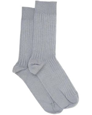 Baserange Ribbed-Knit Socks - Grey