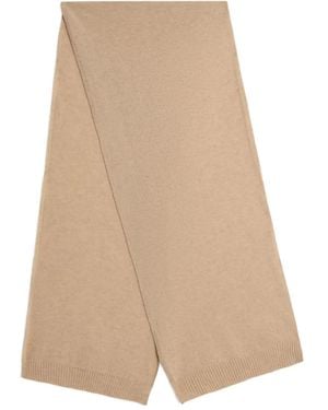 Bally Logo Plain-Knit Scarf - Natural